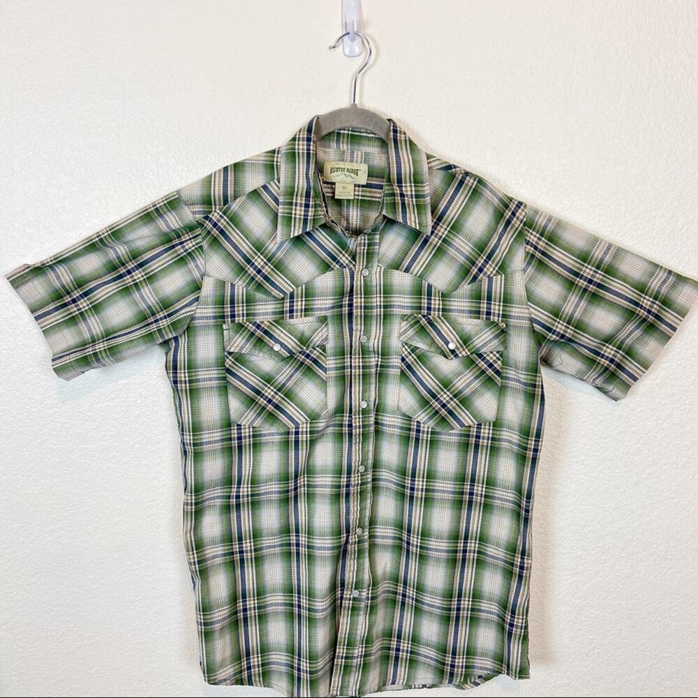 Rustic Ridge Vtg Pearl Snap Western Shirt sz M